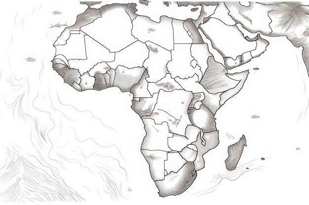 Photo jour de l'afrique carte de fond conceptuelle du continent africain pour les vacances générée par l'ia