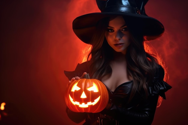 Jour de la beauté morte fille souriante portant une robe de bikini posant la nuit citrouille de fête d'Halloween