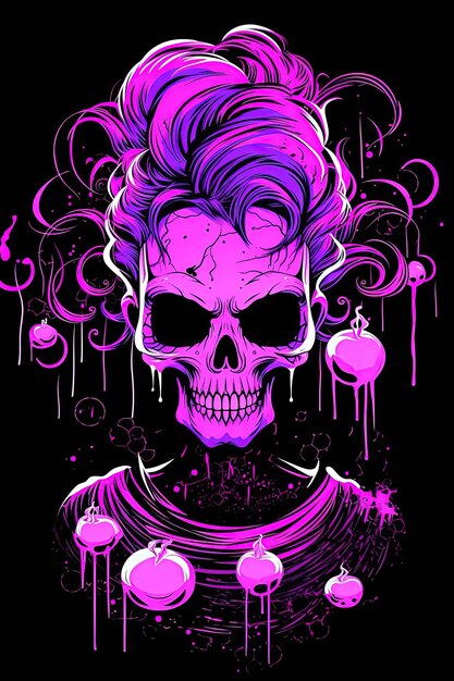 Le jour du crâne des morts couleurs violettes