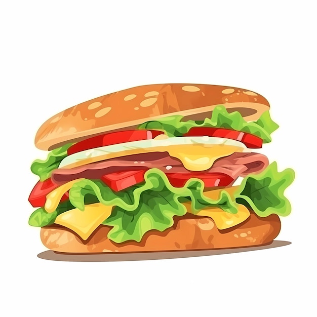 Jour du sandwich Burger délicieux sur un fond isolé Fast food Junk food