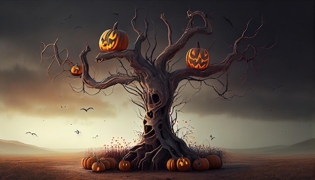 Jour d'Halloween yeux de Jack O 'Lanterns tromper ou traiter Samhain All Hallows' Eve All Saints' Eve All hallowe'en spooky Horror Ghost Demon background 31 octobre