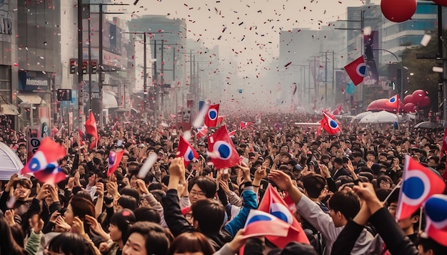 Jour de la libération nationale de la corée du sud photographie heureuse et de célébration