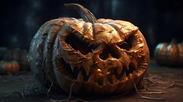 Le jour des morts rencontre Halloween Images d'arrière-plan horrifiantes Citrouilles Arrière-plans d'horreur