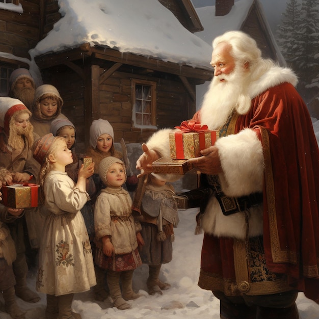 Le jour de Saint-Nicolas, le Père Noël, le père noël, le saint Nick Kris Kringle, le père Noël.