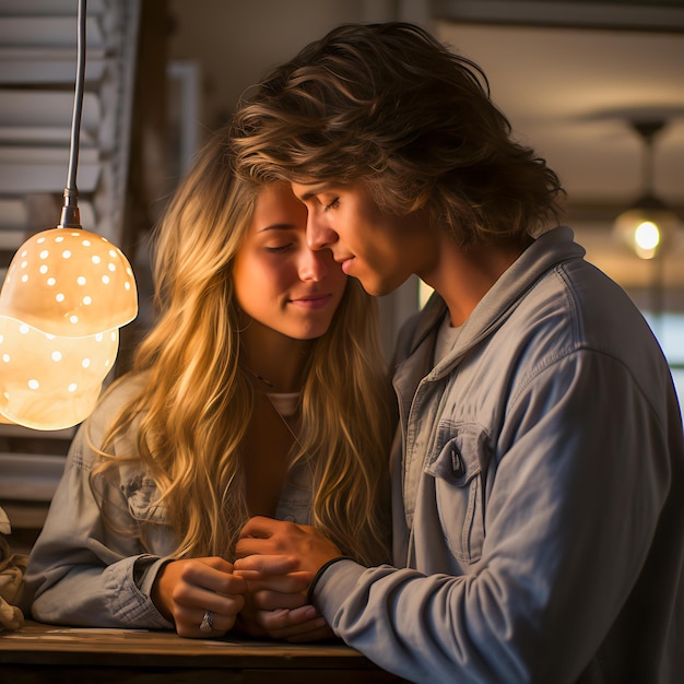 Le jour de la Saint-Valentin d'un couple romantique Hu embrassant l'amour ils ont partagé un moment de pure connexion