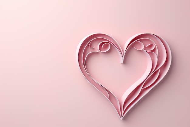 Jour de la Saint-Valentin espace vide avec des boîtes cadeaux roses coeur ruban arrière-plan génératif ai