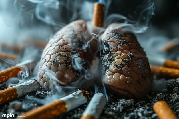 Jour sans tabac Jour de la santé et d'arrêter de fumer Poumons cancéreux Après le tabagisme et les drogues et d'autres mauvaises habitudes