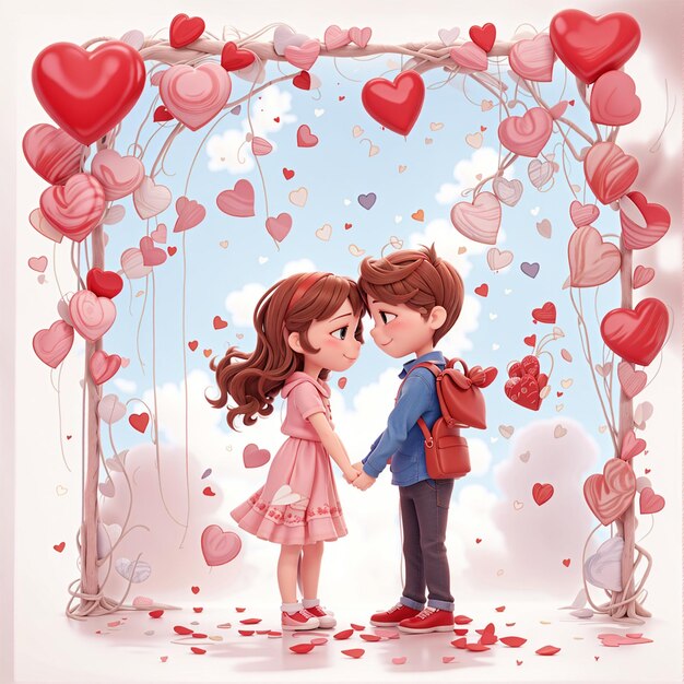 le jour de la valentine le jour de valentine couple 3d rendu fond blanc