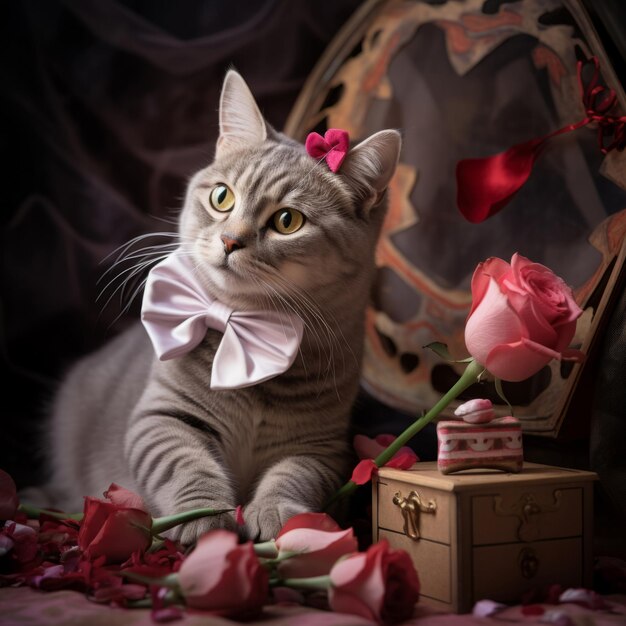 Photo un journal de chats avec des photos captivantes pour les amoureux de chats.