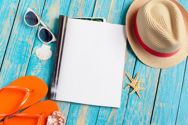 Journal d&#39;écriture Concept de vacances de plage d&#39;été