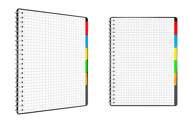 Journal personnel ou organisateur de livres avec des pages vierges sur fond blanc. Rendu 3D