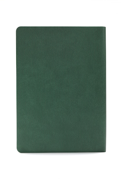 Journal vert isolé sur fond blanc