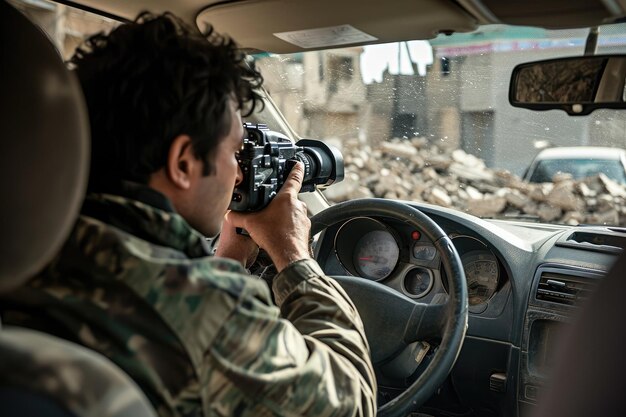 Journaliste dans une zone de guerre