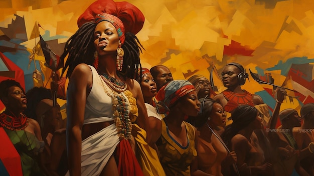 Journée Africaine Culture Portrait Illustration Générative Ai