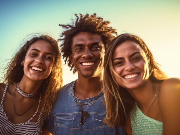 Photo journée de l'amitié des amis heureux sourient