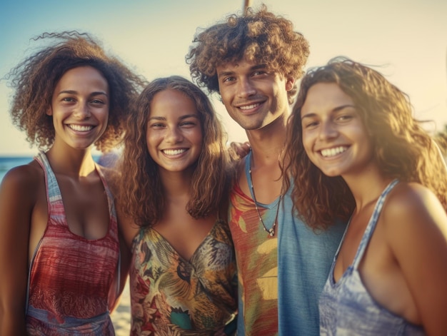 Journée de l'amitié Des amis heureux sourient