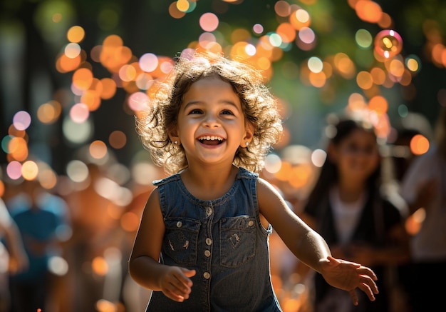 Journée des enfants Une joyeuse célébration de l'innocence et de l'émerveillement des enfants immergés dans un environnement coloré