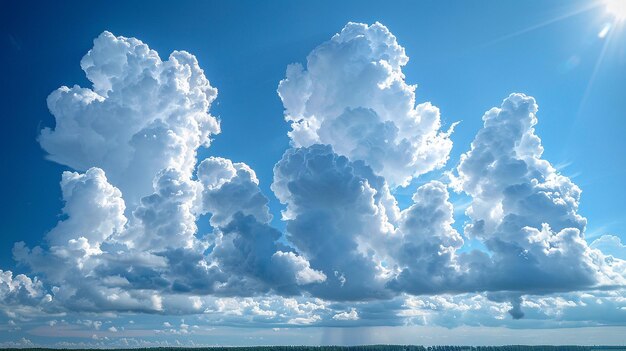 Photo une journée ensoleillée avec des nuages blancs gonflés