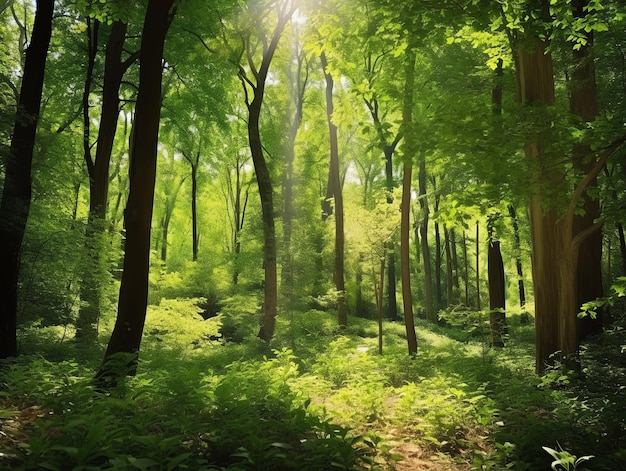 Une journée d'été dans la forêt verte