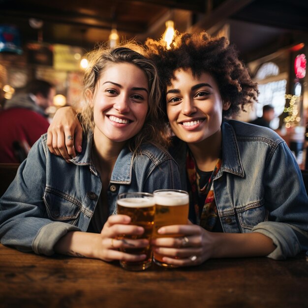 Une journée internationale de la bière deux meilleures amies