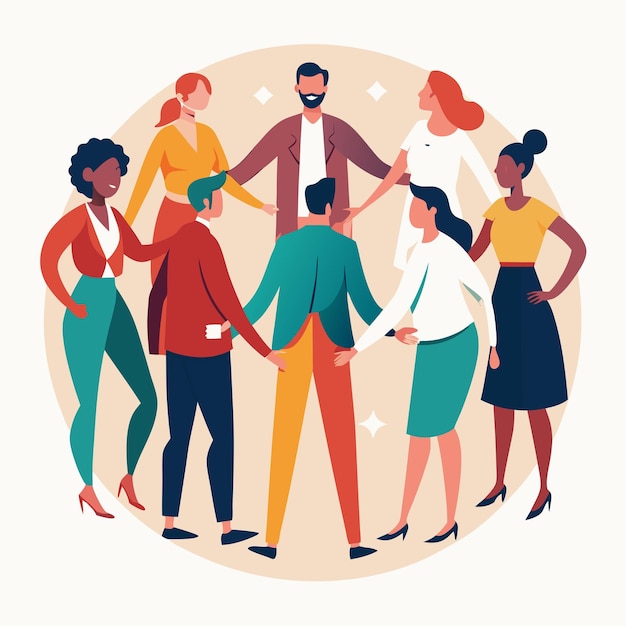 Journée internationale des coopératives illustration de personnes qui se tiennent ensemble et aident ensemble