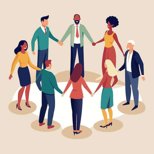 Journée internationale des coopératives illustration de personnes qui se tiennent ensemble et aident ensemble