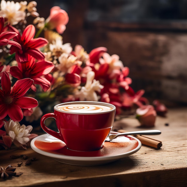 Journée internationale du café Capture Instagram captivante d'une belle tasse de café noir avec du café