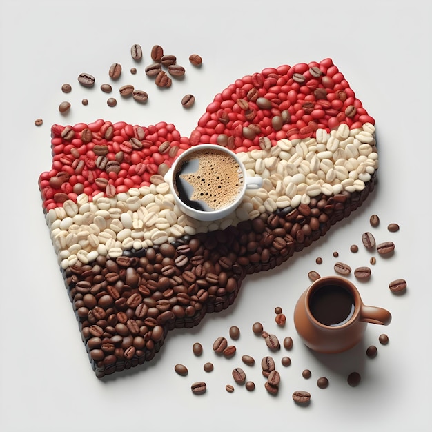 Journée internationale du café carte de fond drapeau du Yémen générateur ai
