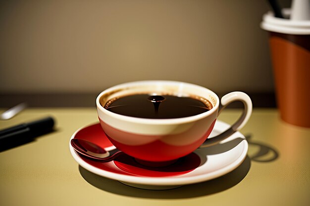 Journée internationale du café Délicieux café belle décoration de latte Boissons au thé de l'après-midi d'affaires