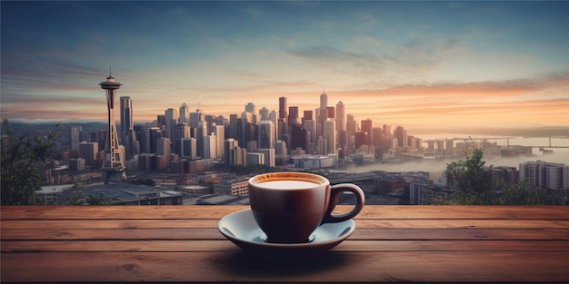 Journée internationale du café avec vue sur la ville