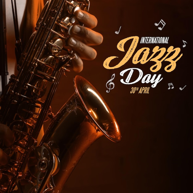 La Journée internationale du jazz sur un fond flou