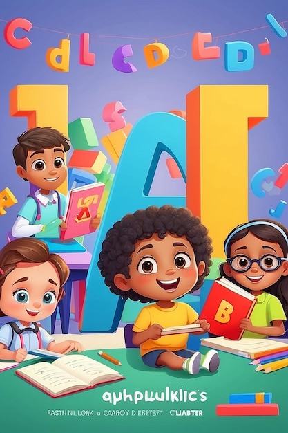 Journée internationale de l'éducation avec les enfants et les lettres de l'alphabet en classe