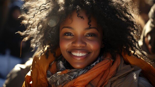 Journée internationale de la femme Une femme extrêmement heureuse Image de fond