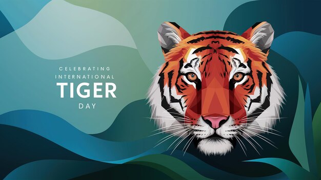 Photo la journée internationale des tigres est célébrée le 29 juillet. sauvez les tigres, sauvez la nature.