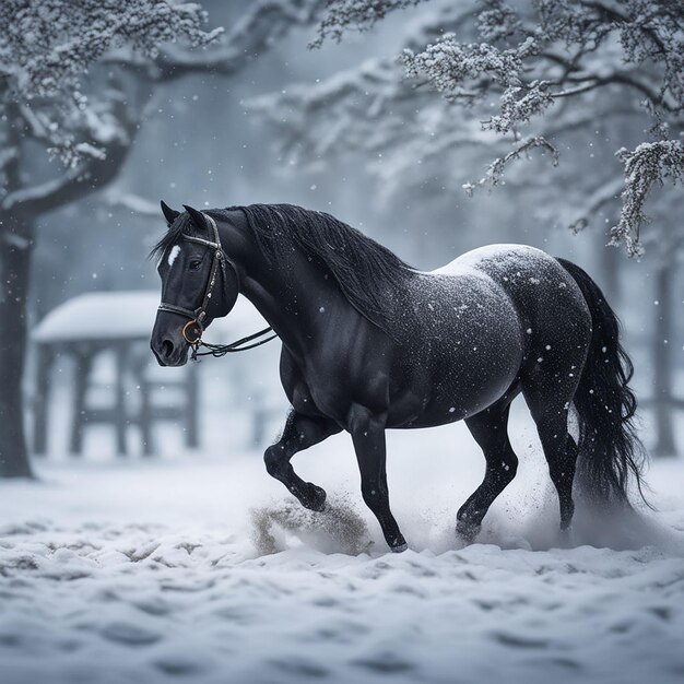 Journée mondiale des animaux, beau fond d'écran de cheval par ai