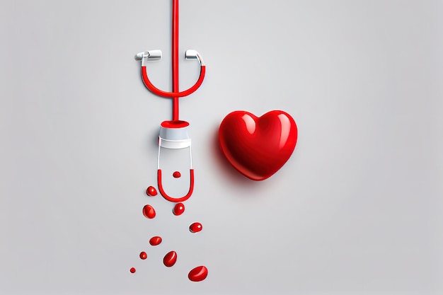 Journée mondiale du donneur de sang concept de la croix rouge et de la journée des infirmières à base de goutte de sang rouge
