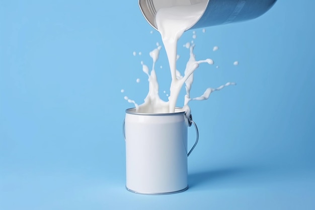 Journée mondiale du lait Un verre de lait avec une touche de lait dessus Génération IA