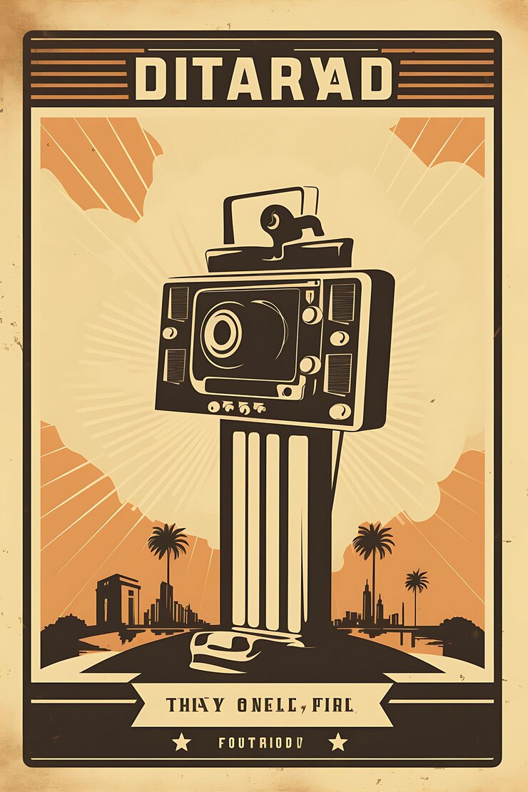 Photo journée mondiale du patrimoine audiovisuel vieilles bandes de films sepia ton journée internationale de l'art créatif des affiches