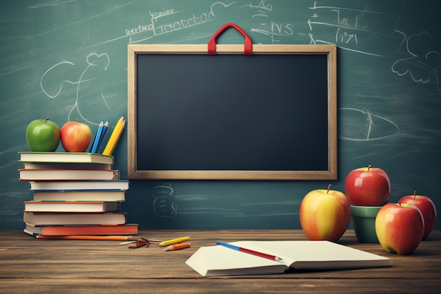 Journée mondiale des enseignants Années scolaires félicitations pour l'enseignant de retour à skolu enseignant et élèves tableau noir craie crayons manuel copie espace texte de fond