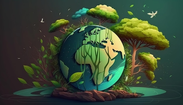 Journée mondiale de l'environnement Importance de la protection de la nature Environnement Journée mondiale de la Terre Generative Ai