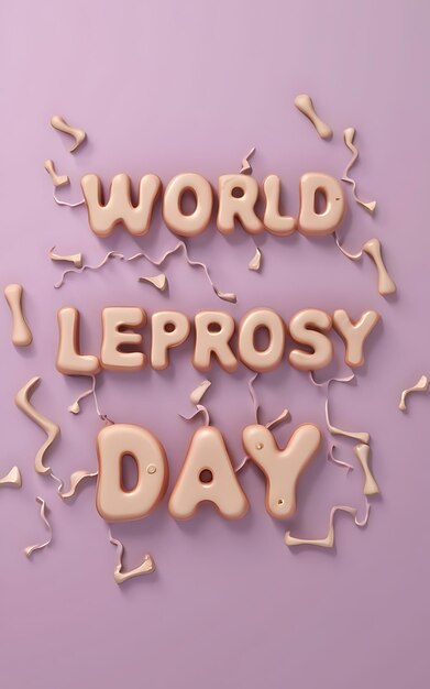 Journée mondiale de la lèpre avec une illustration de clipart typographique