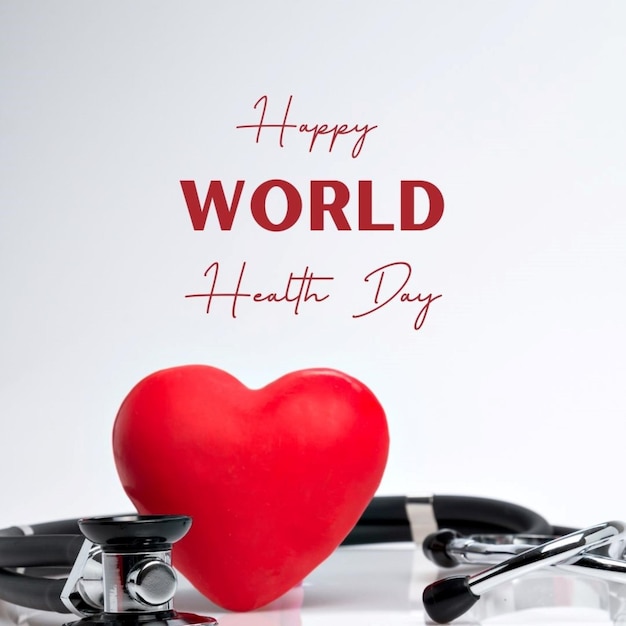 Journée mondiale de la santé 2024 un objet en forme de cœur avec un cœur rouge dessus