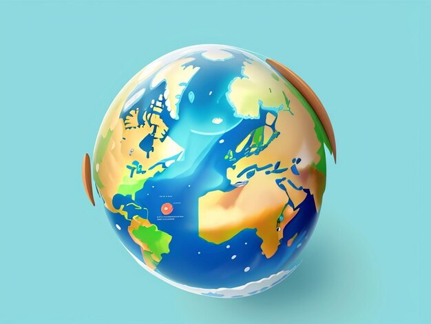 Journée mondiale de la Terre avec la planète Terre en bleu et vert