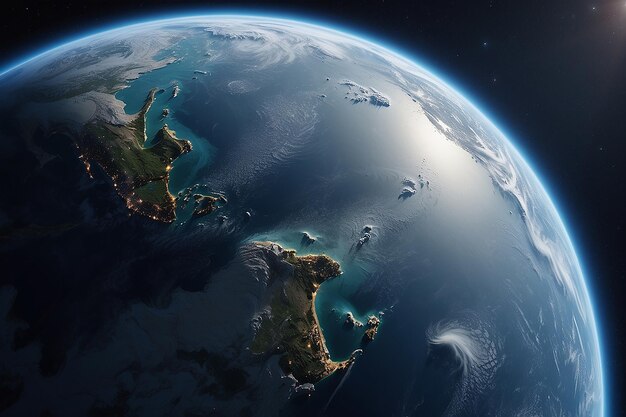 Journée mondiale de la Terre Terre bleue sur fond spatial