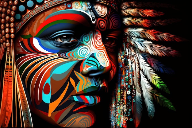 Journée des peuples autochtones Journée internationale du monde Illustration des peuples autochtones ai générative