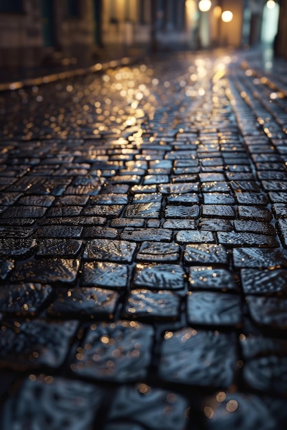 Une journée de pluie dans la rue de la ville IA générative