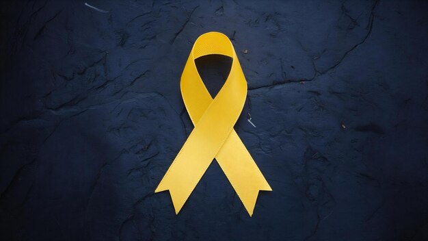 Photo journée de prévention du suicide, sarcome infantile, mois de sensibilisation au cancer des os et de la vessie, ruban jaune pour