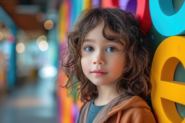 Journée de sensibilisation à la dyscalculie Enfant entouré de chiffres colorés