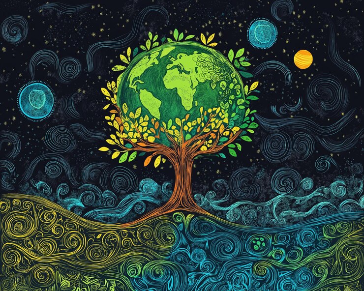 Photo journée de la terre mère protection de la planète