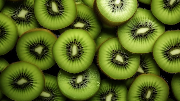 Photo le joyau vert l'élégance juteuse d'un kiwi mûr